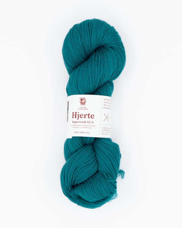 Hjerte - Superwash 12/4, sjøgrønn