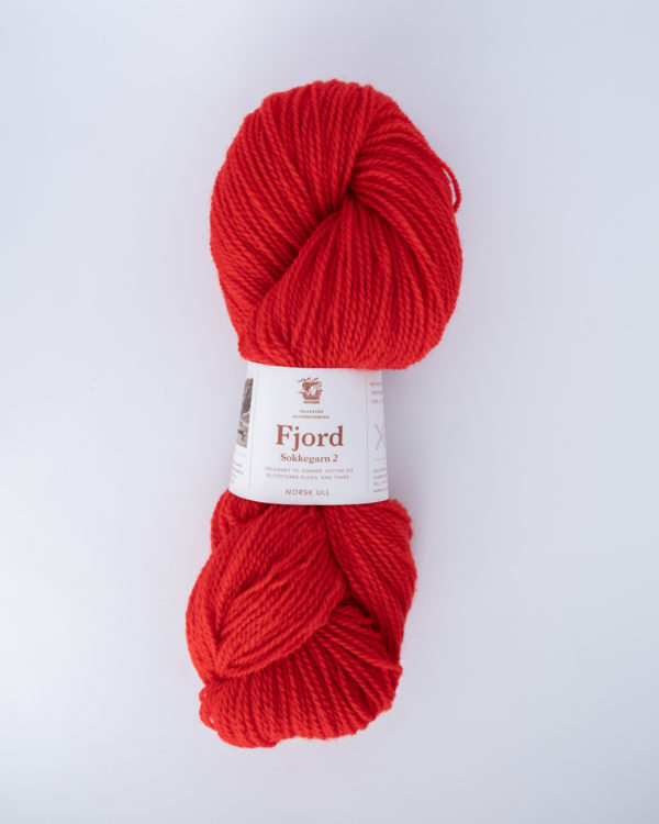 Fjord sokkegarn 2, rød