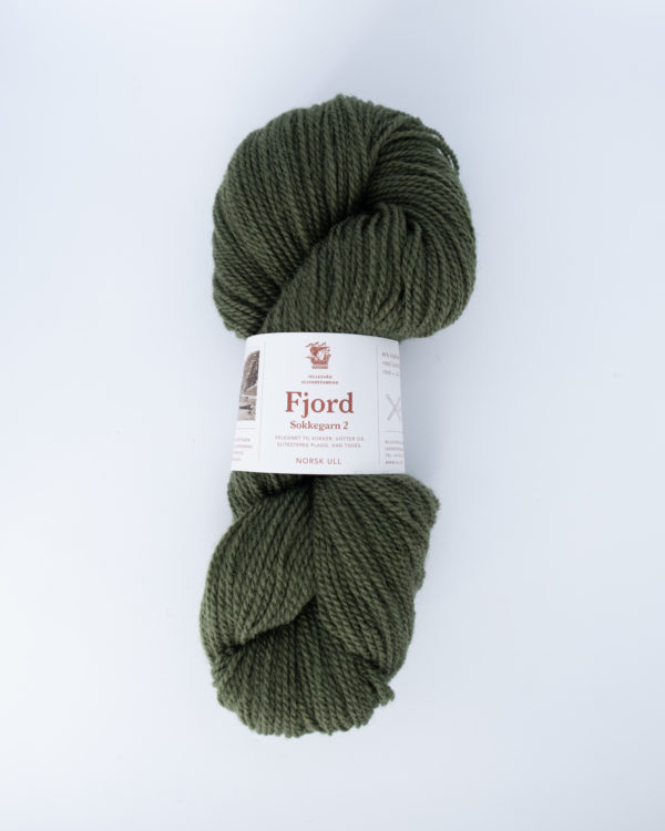 Fjord sokkegarn 2, mørk grønn