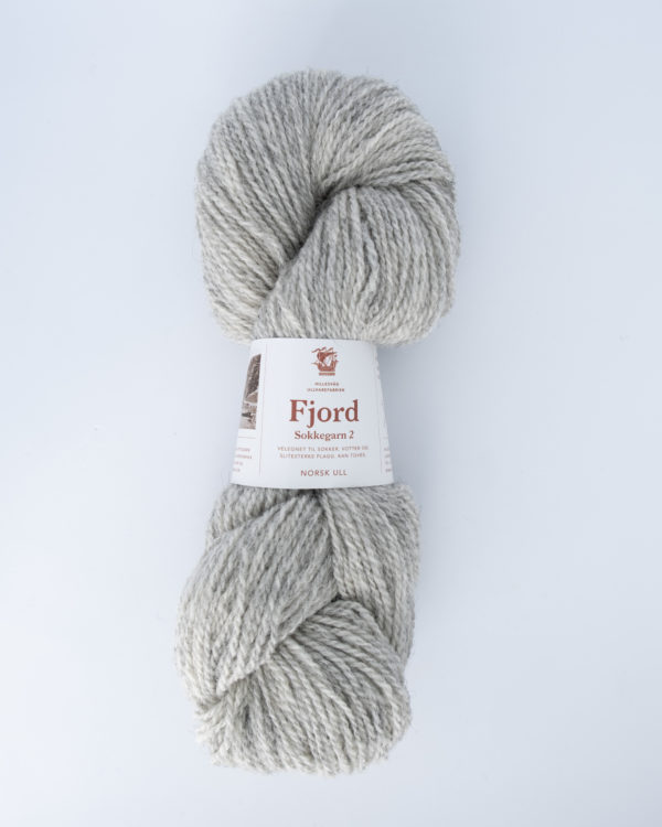 Fjord sokkegarn 2, lys grå