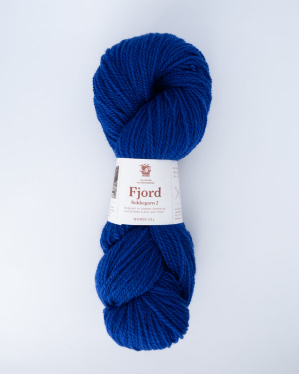 Fjord sokkegarn 2, kobolt blå