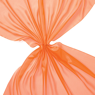 Pongee silke 90 cm - 20 g/m, oransje